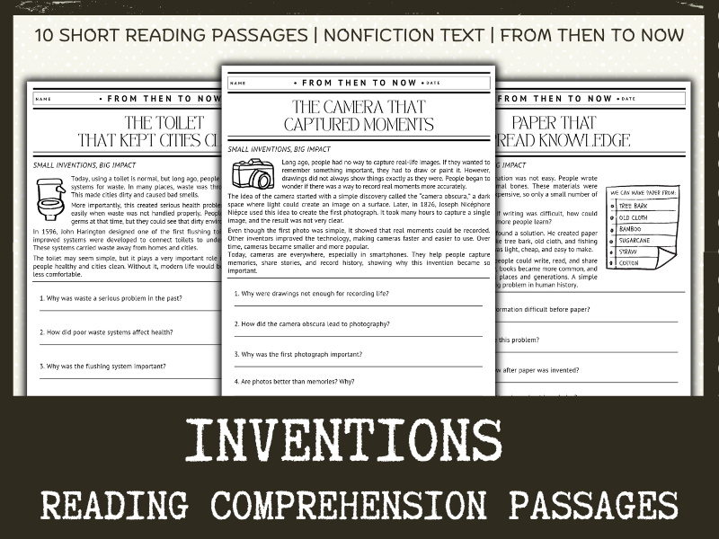 Inventions Reading Comprehension Passages