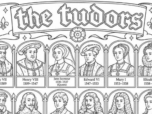 The Tudors Colouring Page