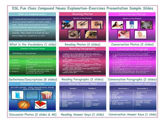 Compound Nouns Explanation-Exercises Presentation | Teaching Resources
