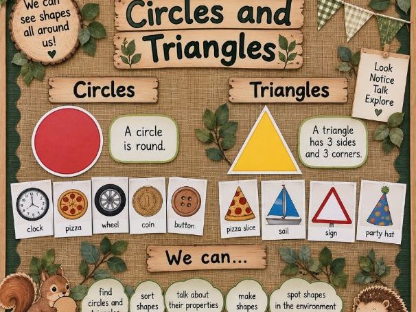 Reception Maths Display - Circles and Triangles