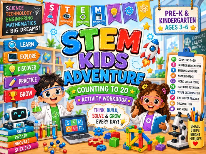 STEM Math Worksheets | Counting to 20 Number Recognition Activities | Pre-K & Kindergarten