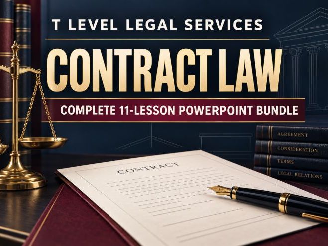 T Level Legal Services: Complete Contract Law Bundle – 11 PowerPoint Lessons
