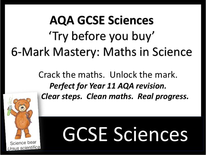 FREE 6-Mark Mastery of Maths in AQA GCSE Physics 'Try before you buy'