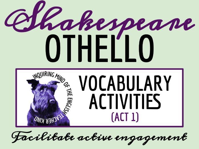 Shakespeare's Othello Act 1 Vocabulary Games | Crossword Puzzle | Word Search
