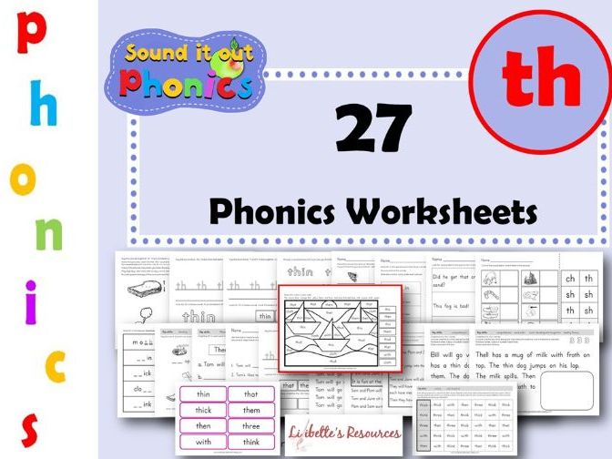 TH (voiced and unvoiced) Phonics Worksheets