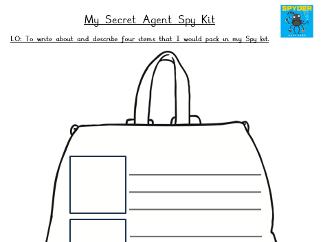 English 'Spyder' story - Design your own Spy kit