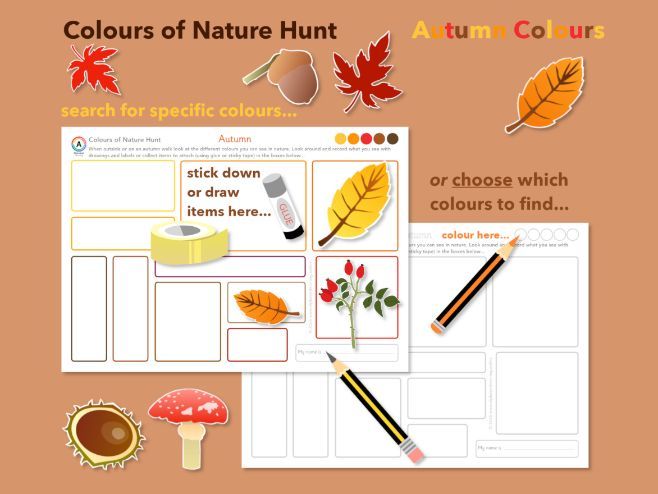 Autumn Walk Collect Colours of Nature Scavenger Hunt | EYFS & KS1 Activity