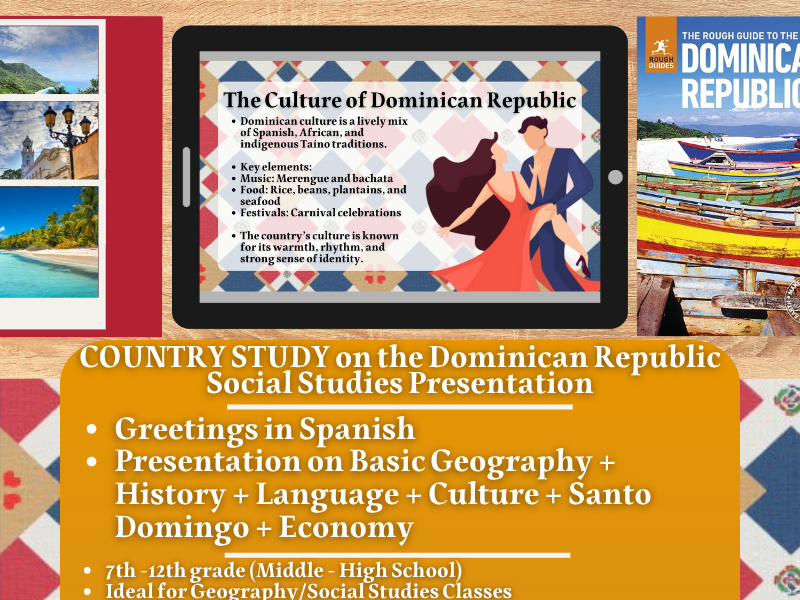 Dominican Republic Country Study - Geography + Social Studies Presentation