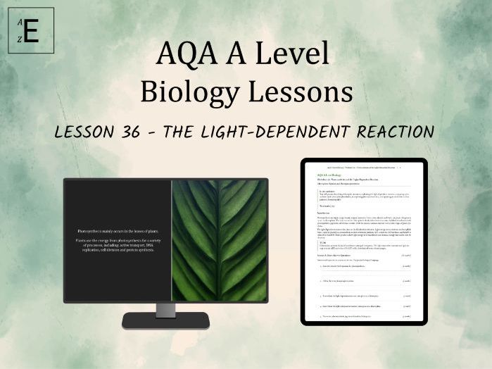 AQA A Level Biology Lesson 36 - Photosynthesis and the Light Dependent Reaction