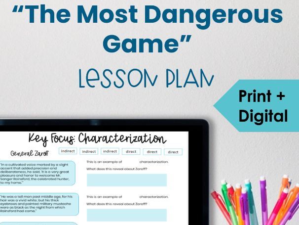 The Most Dangerous Game Lesson Plan + Activities, Print + Digital
