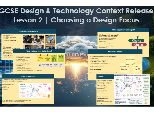 GCSE Design & Technology Context Release Lesson 2 | Choosing a Design Focus