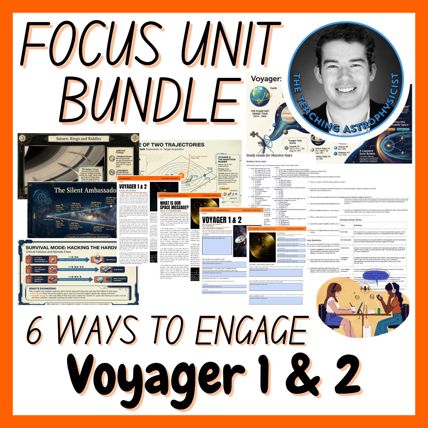 Voyager 1 & 2 | Focus Unit Bundle | 6 Resources inc. Quiz | Space Science