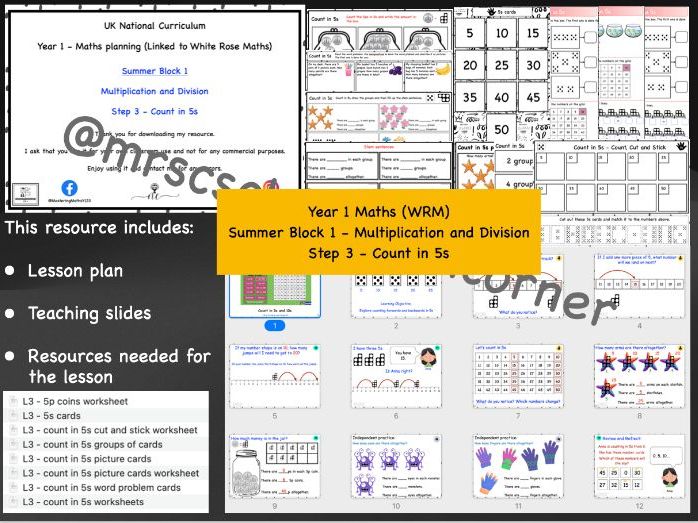 Count in 5s - Year 1 WRM Summer Blk 1 - Multiplication and Division Step 3
