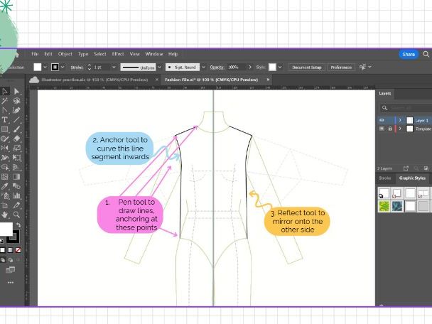 Adobe Illustrator Beginner Guide | Fashion Flat Lay Walkthrough | Fashion Design & Technical Drawing