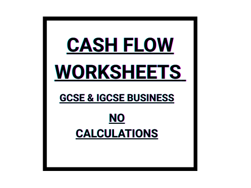 Cash Flow Worksheets – GCSE & IGCSE Business (No Calculations, With Answers)