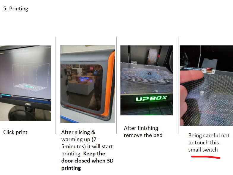Up Box 3D printing step-by-step