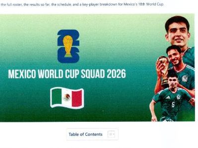 FIFA 2026 MEXICO'S 26 SQUAD as a Word Search