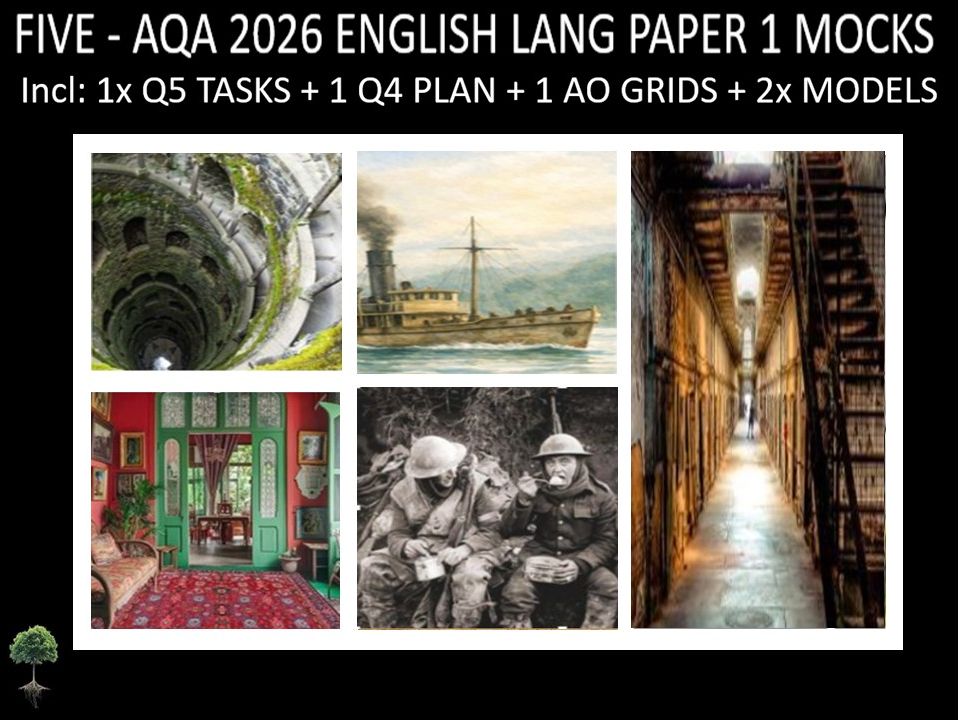 FIVE - AQA PAPER 1 | 2026 FULL MOCKS | Q5 TASKS | Q4 PLAN |AO GRIDS | MODELS
