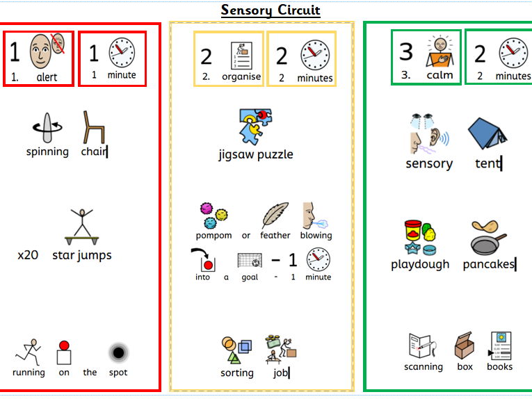 Sensory Circuit Visual following 'Alert, Organise , Calm'
