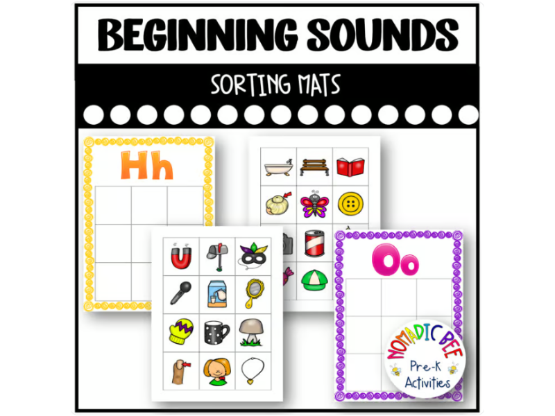 Alphabet Beginning Sounds Sorting mats