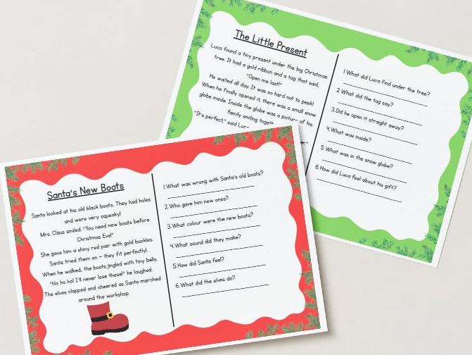 KS1 Christmas Reading Comprehension Pack – 12 Festive Stories with Answers