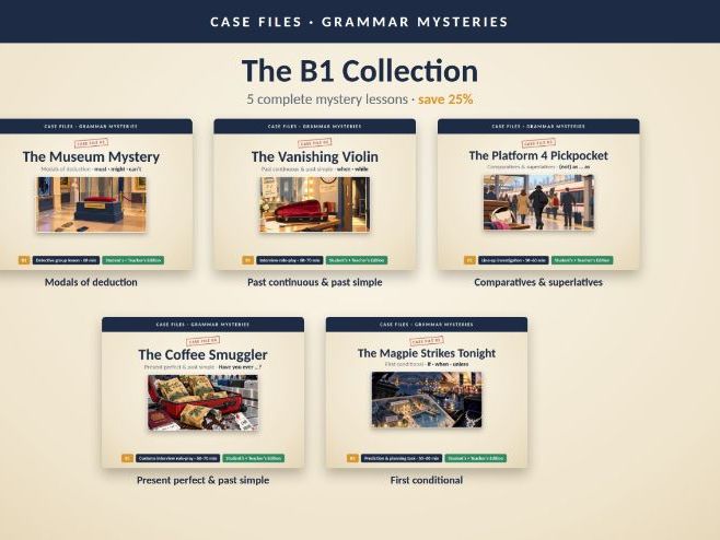 Case Files B1 Collection: 5 ESL Grammar Mystery Lessons