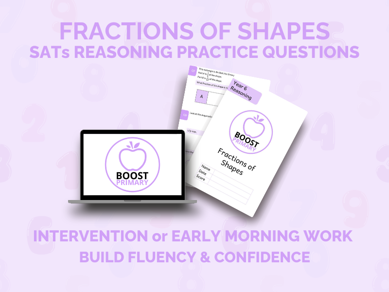 Year 6 SATs Reasoning - Fractions of Shapes Lesson / Intervention (Ready-to-Teach, No Prep)