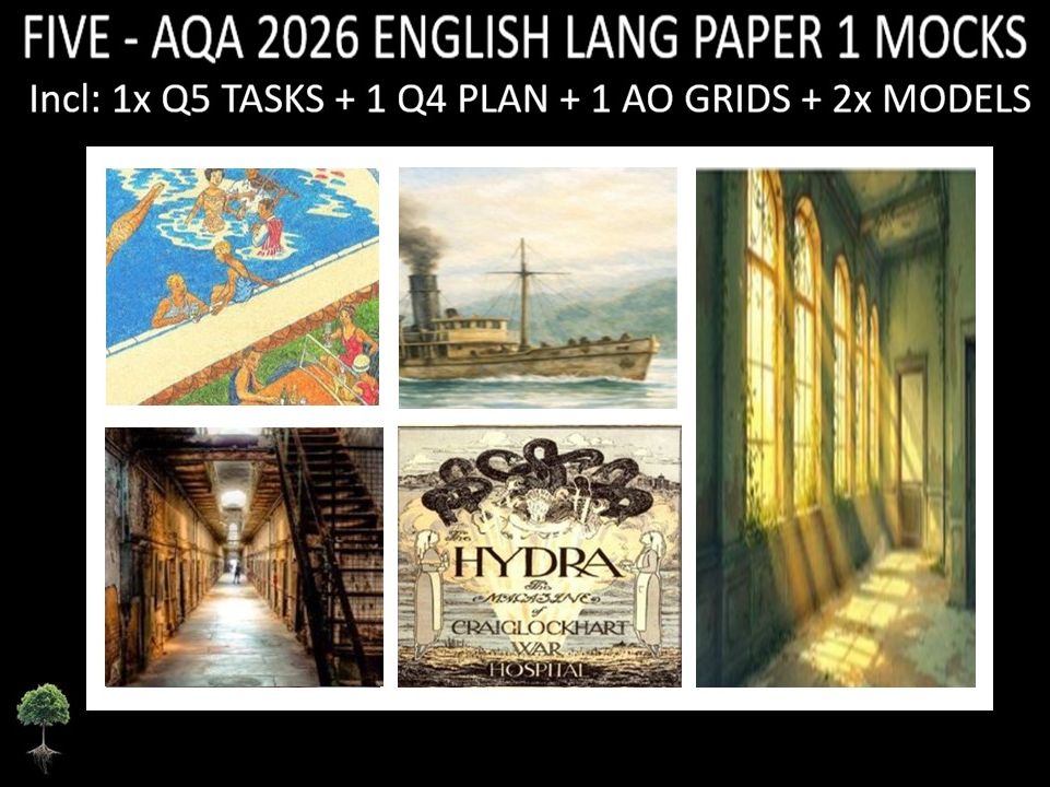 FIVE - AQA PAPER 1 | 2026 FULL MOCKS | Q5 TASKS | Q4 PLAN |AO GRIDS | MODELS