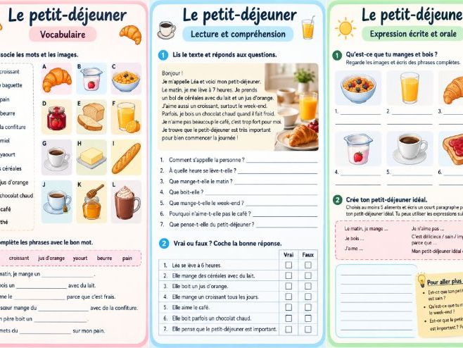 BREAKFAST FRENCH LESSON IGCSE
