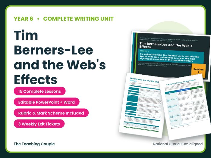 Tim Berners-Lee and the Web's Effects | Year 6 English Unit