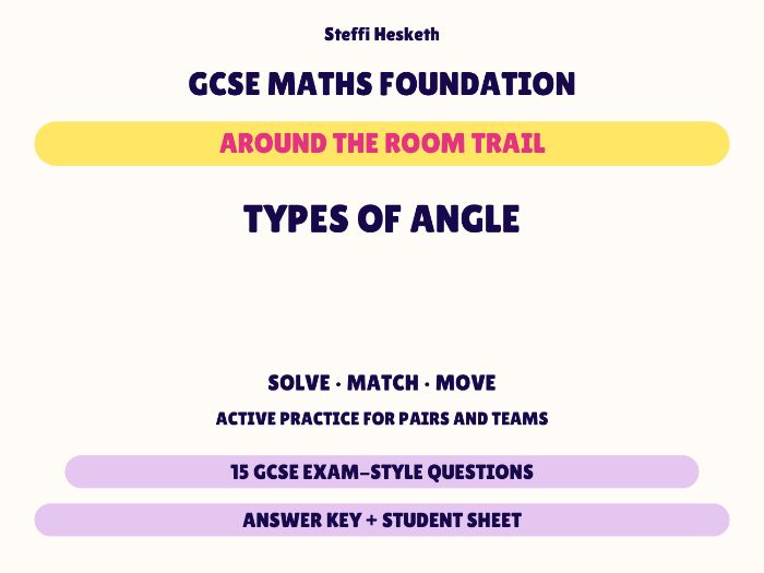 GCSE Foundation Maths Types of Angle | Around the Room Trail