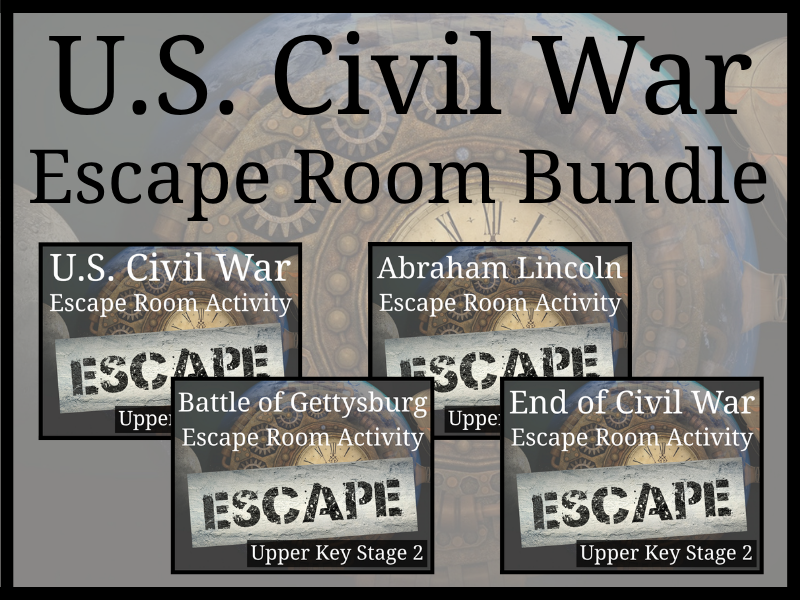 American Civil War Escape Room Activity Bundle | Year 5 or Year 6