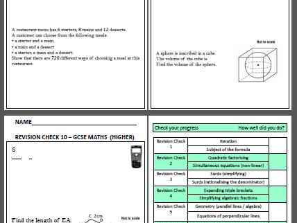 GCSE Maths Higher Starter Revision Questions