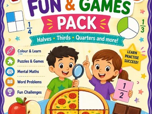 PrintableFractions Fun & Games Pack- Grade 1-2