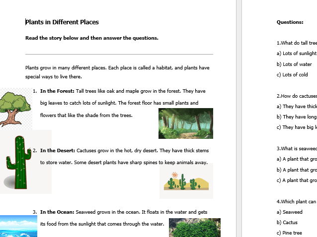 Plants in Different Places