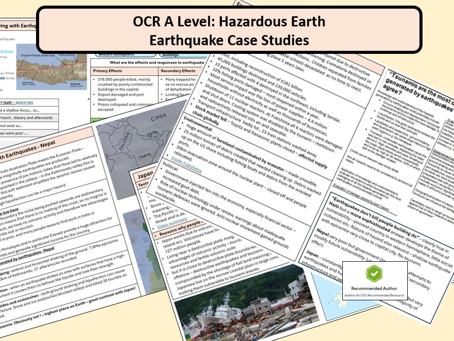 OCR A Level: Earthquake Case Studies Revision, Hazardous Earth, Nepal, Japan and Haiti
