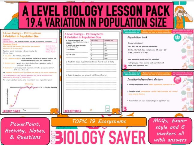 A Level Bio Lesson - 19.4 Variation in Population Size