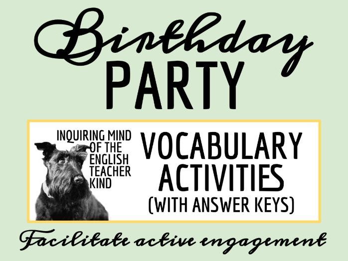 "Birthday Party" by Katharine Brush Vocabulary Activities (Short Story)