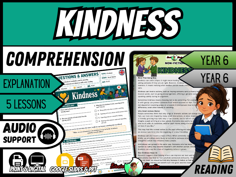 Kindness | Reading Comprehension | Year 5 and 6