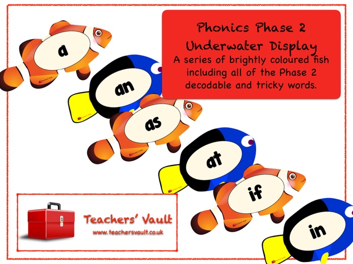 Phonics Phase 2 Tricky and Decodable Words Underwater Display