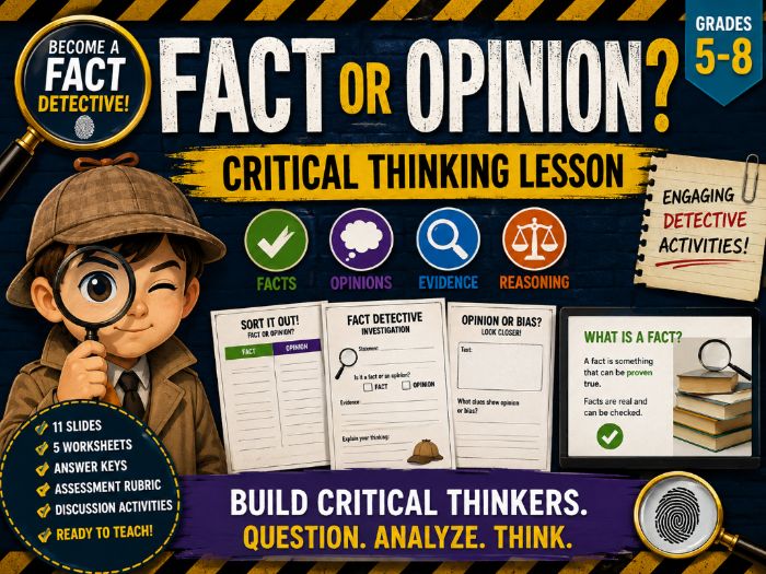 Fact or Opinion? Critical Thinking Lesson