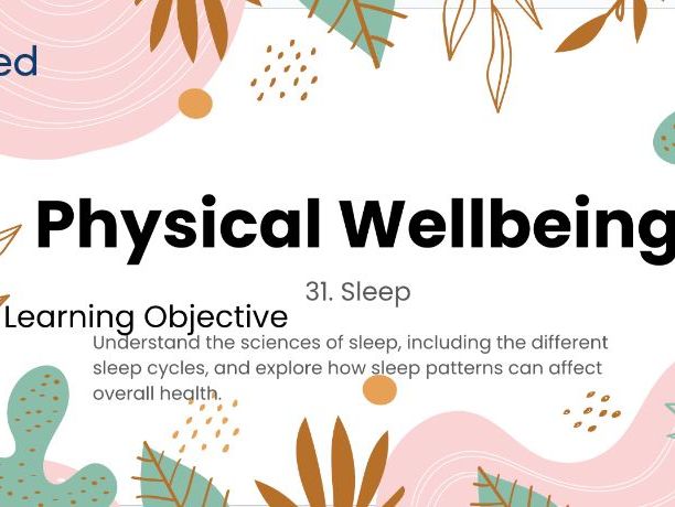 Sleep – KS4 Year 10 PSHE Lesson on Sleep Targets & Wellbeing
