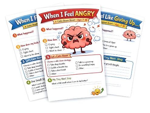 Calm Down Worksheets for Kids | Anger, Sadness & Worry | Social Emotional Learning