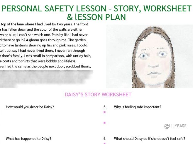 Personal Safety Lesson - Story, Worksheet & Lesson (UK)