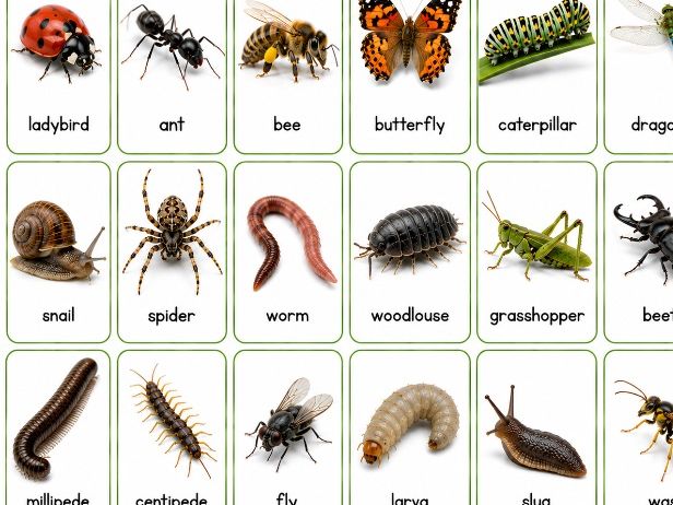Minibeast Vocabulary Cards