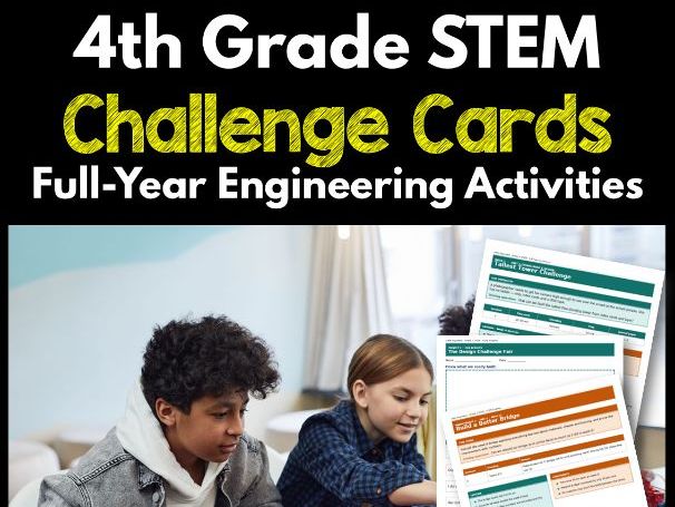 4th Grade STEM Challenge Cards | Full-Year Engineering Activities
