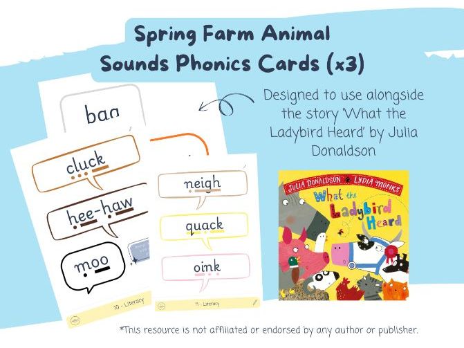 Spring Farm Animal Sounds Phonics Cards