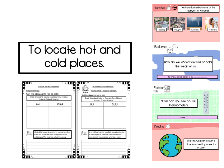 Year 1 To locate hot and cold places