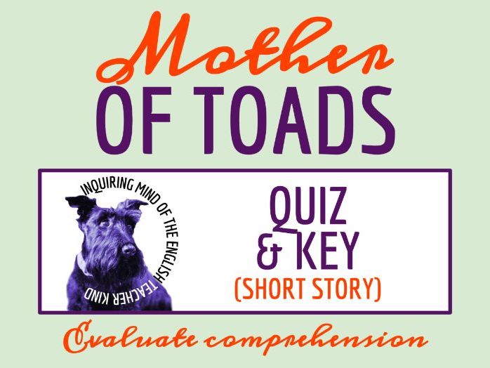 "Mother of Toads" by Clark Ashton Smith Quiz and Answer Key | Modern Fairy Tale | Halloween Story