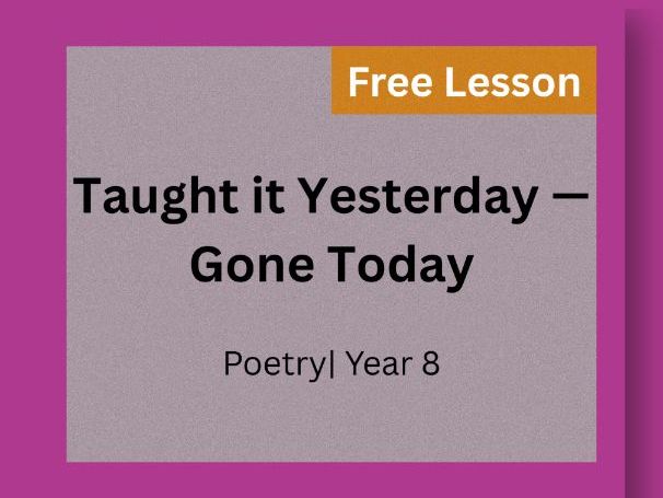 Free Poetry Lesson — Inference & Analysis | Memory & Identity | Year 8 (KS3)